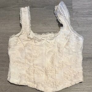 White Lace Crop Top corset